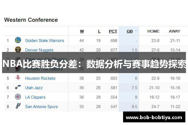 NBA比赛胜负分差：数据分析与赛事趋势探索